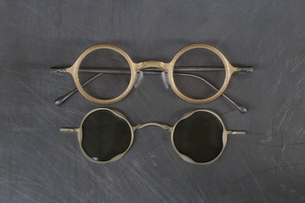 Rigards RG1912CU series titanium + copper double layer sunglasses gold copper + light gold frame transparent + mirror lens